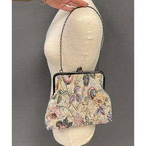 Vintage Floral Clutch with Chain Handle